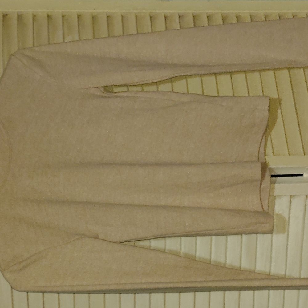 Zara Cream Fitted Long Sleeve Ribbed Sweatshirt